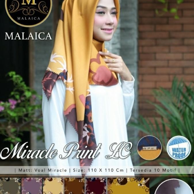Terlaris Jilbab Segiempat Miracle Print Lc By Malaica Limited Edition