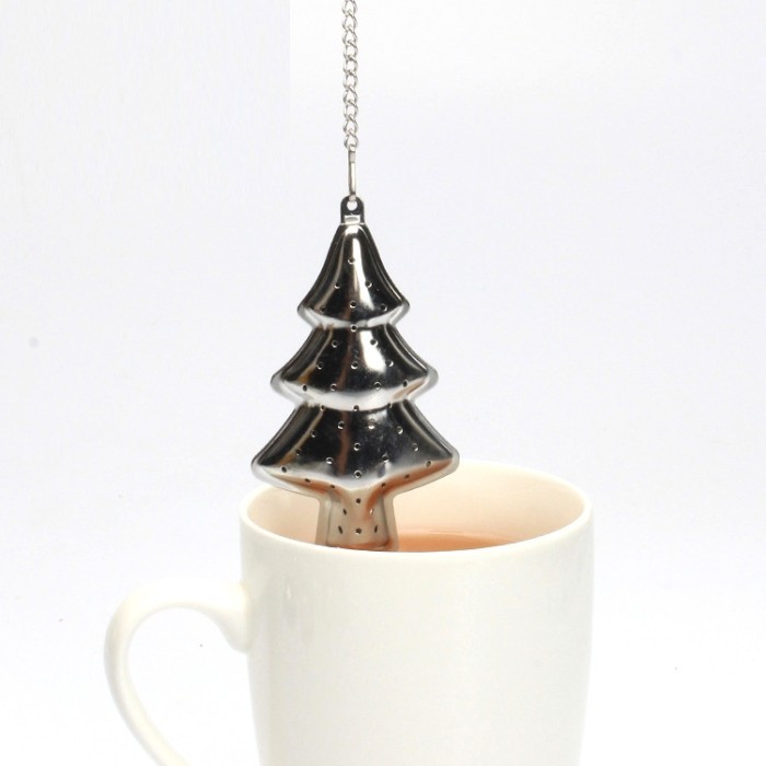 

Christmas Tree Tea Strainer 304 Stainless Steel Tea Filter Leak Chain