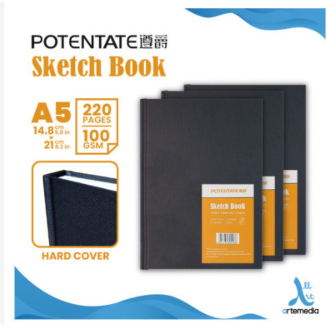 

Cantik Potentate Hardcover Black Sketchbook A4 110 Sheets 100Gsm 21 Cm X 29.7 Hemat