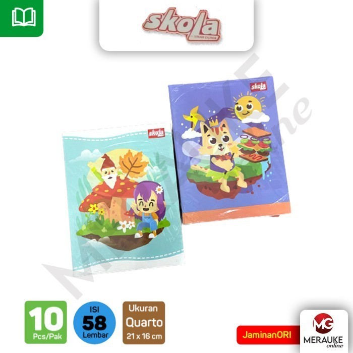 

Trendi Buku Tulis Skola 58 Lembar (1 Pack Isi 10 Buku) Bergaransi
