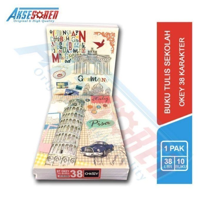

Hemat Buku Tulis Okey 38 Lembar [1 Pack] / Buku Sekolah Tebal 1 Pak Karakter Trendi