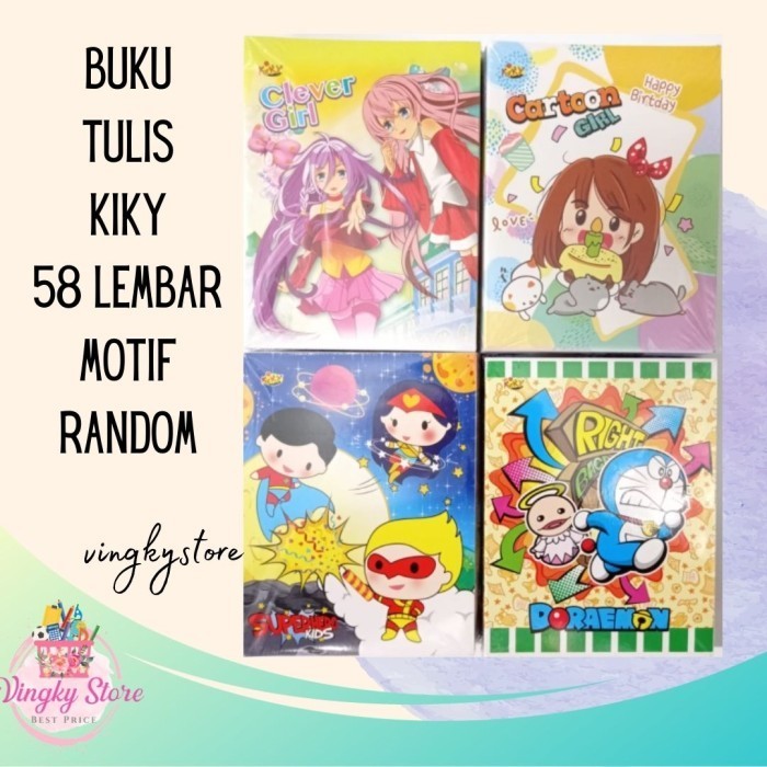 

Murah Buku Tulis Kiky 58 Lembar ( Motif Random ) Hot Sale