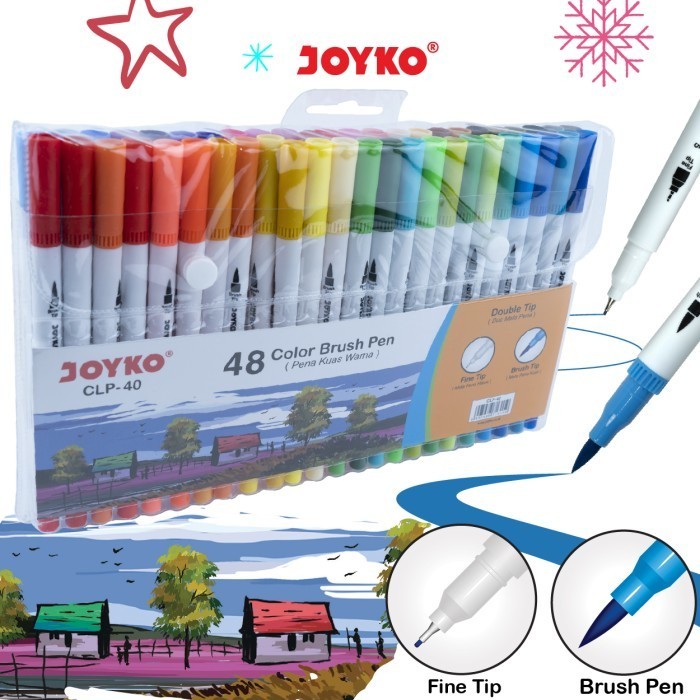 

Color Brush Pen Pena Kuas Warna Joyko CLP-40 48 Warna Color BRG BARU