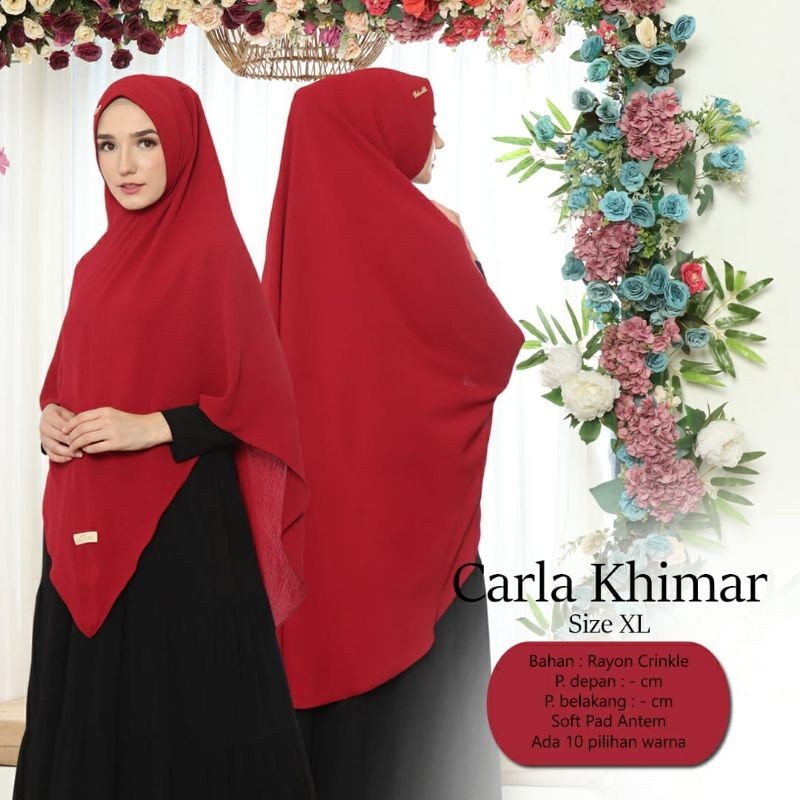 Promo Mega Sale 2.2 // CARLA KHIMAR SIZE XL JUMBO ORIGINAL VALENSHA QUEEN HIJAB BAHAN CRINKLE