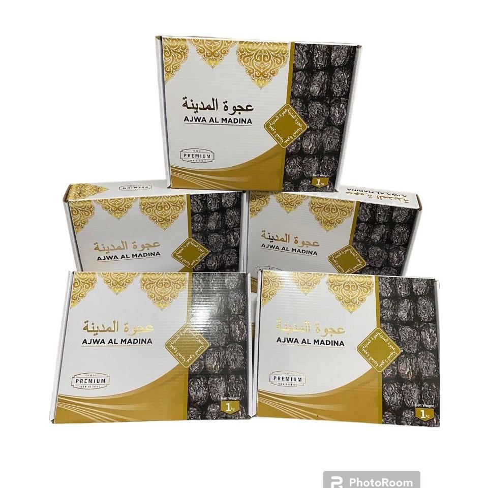 

New Produk Kurma Ajwa Al-Madina 1Kg Kemasan Kardus /Ajwa Large / Kurma Nabi / Ajwa Original/ Terlaris