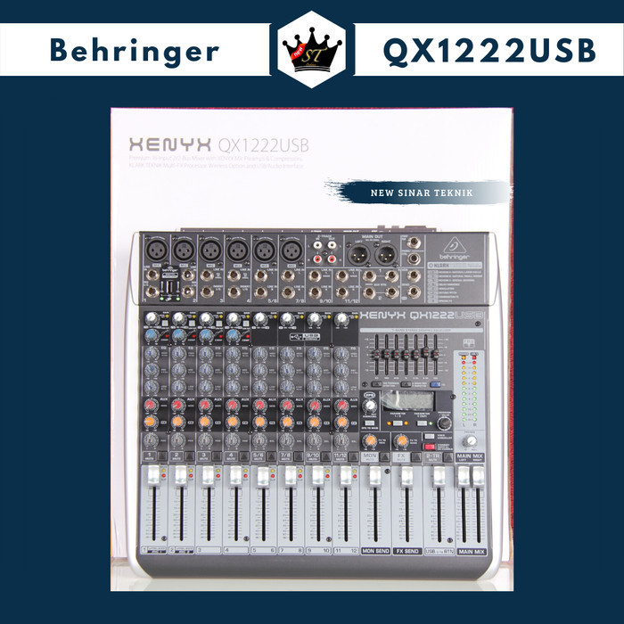 Mixer Behringer Xenyx Qx1222Usb 6 Channel Mono 2 Stereo Dgn Equalizer Aksesoris Audio