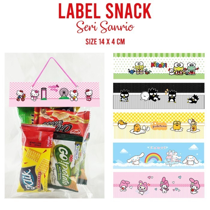 

------] Label Snack Seri Sanrio Plastik Bingkisan Jajanan Kemasan Snack