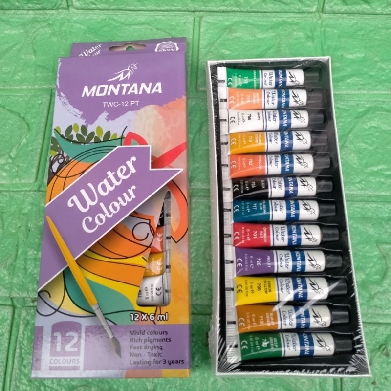 

1 Pack Cat Air 12 warna Water Colour Montana 12x6ml Grosir