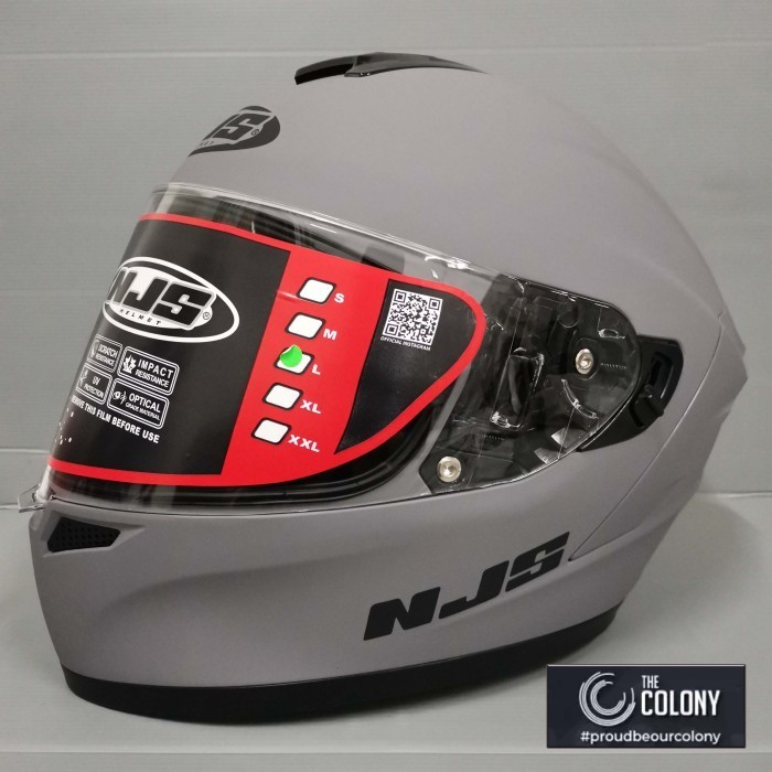 HELM NJS ZX1 SOLID BLACK DOFF DOUBLE VISOR FULLFACE NJS ZX-1 ORI