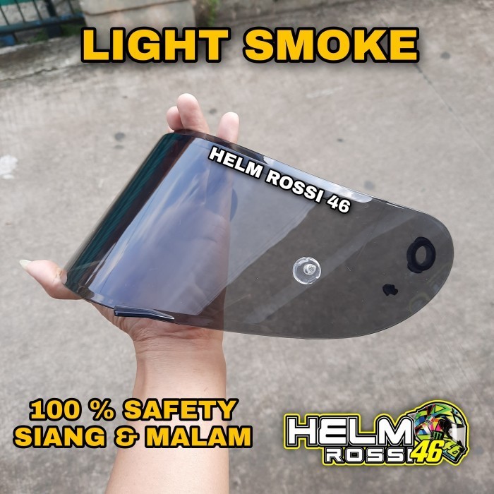 KACA VISOR FLAT KYT FALCON 2 VENDETTA 2 Light Smoke Hitam + TOP DUAL