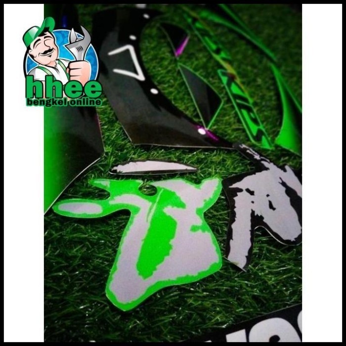 Stiker striping ninja rr old SE 2011 GEN 4 hijau Laminasi glosy