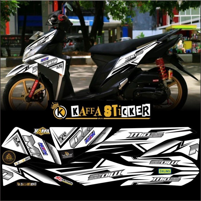 M3 Z Mio Racing List Putih Abu Decal Premium Striping Stiker