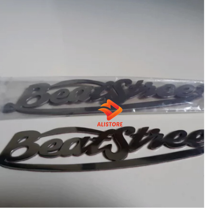 EMBLEM LOGO BEAT STREET STAINLESS ANTI KARAT MELEKAT KUAT KANAN KIRI