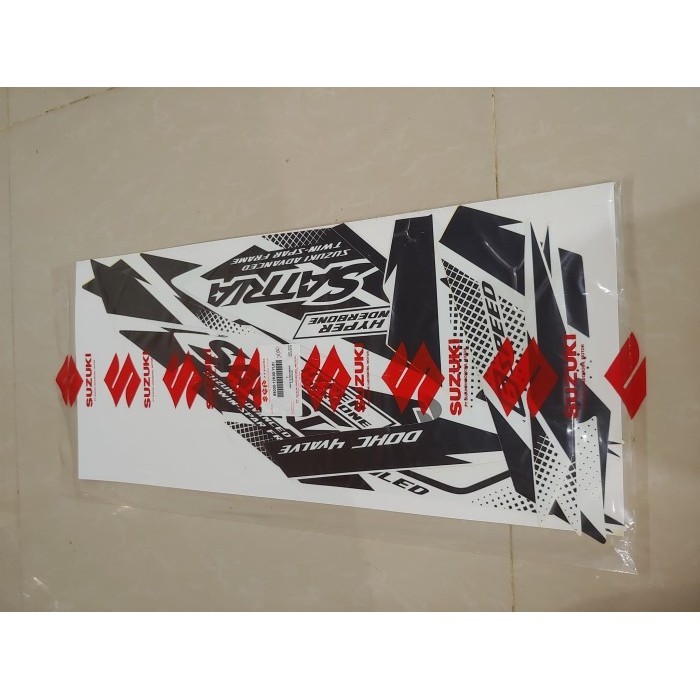 Stiker Bodi & Lis Body & Striping Satria Fu Fi 2018 Putih Original SGP
