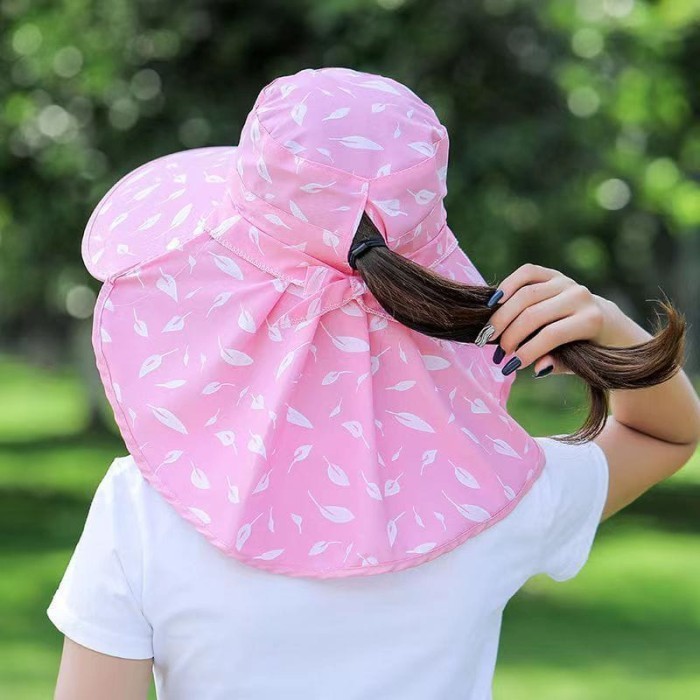 Bisa COD Topi Visor Lipat Wanita Anti UV Lebar / Topi Pantai Cadar TP02