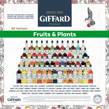 

Giffard Syrup 1L / syrup Giffard 1000ml Fruit Flavour Buah dan Bunga