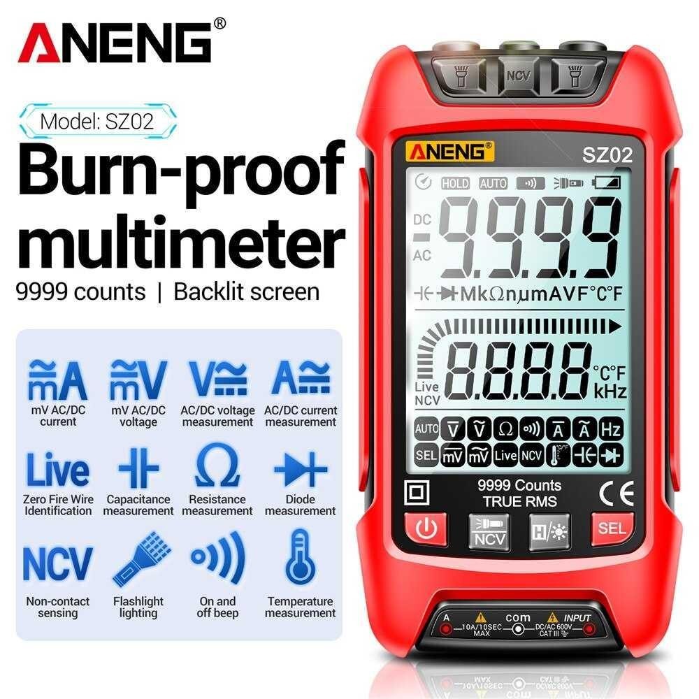 ANENG Digital Multimeter Multitester Voltage Tester Burn Proof - SZ02
