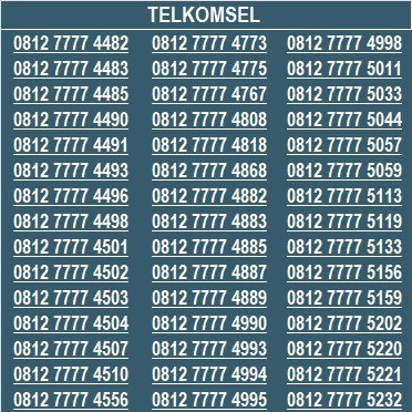 NOMOR CANTIK SIMPATI TELKOMSEL 4G 5G SERI KWARTET 7 BAG 1 SV01