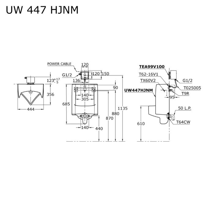 URINAL SENSOR TOTO UW447HJNM / URINAL TOTO UW 447 HJNM / TOTO UW 447HJ