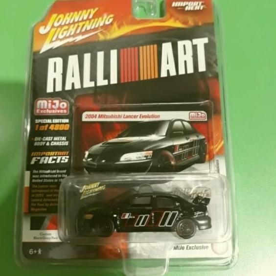 johnny lightning 2004 mitsubishi lancer evolution black