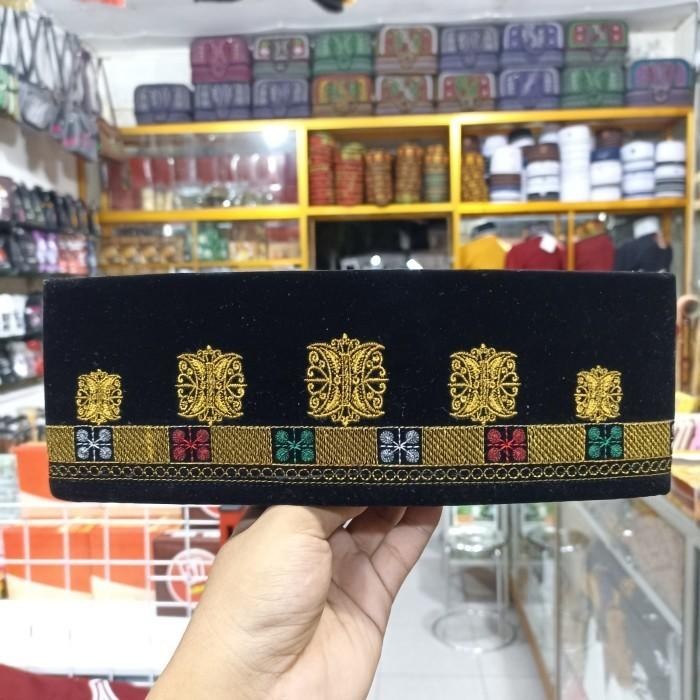 Peci gayo motif pintu Aceh / peci bordiran khas Aceh - 5 Import Premium