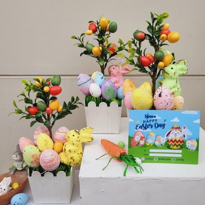 

CR - Paket dekorasi box hampers easter bunny eggs kelinci telur paskah 105 - Sarung cklt... TERLARIS
