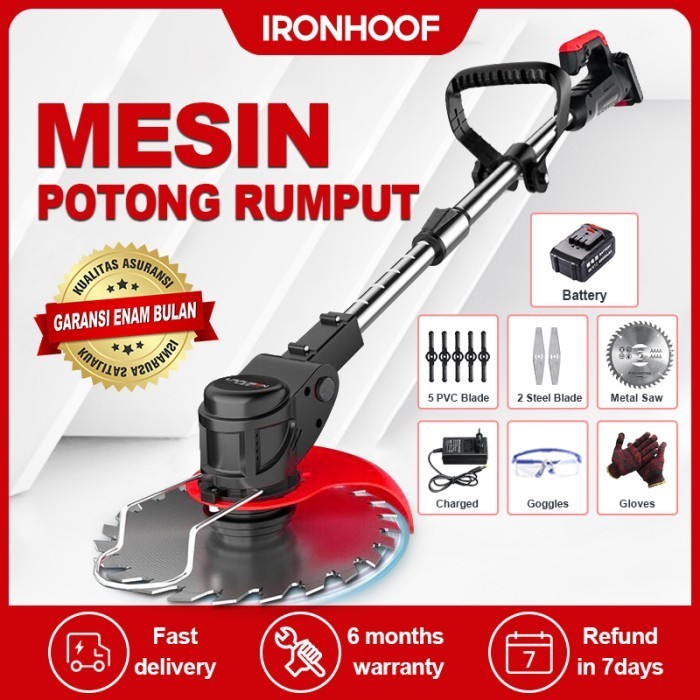 IRONHOOF Mesin potong rumput 36V48V Mesin Pemotong Rumput mesin rumput