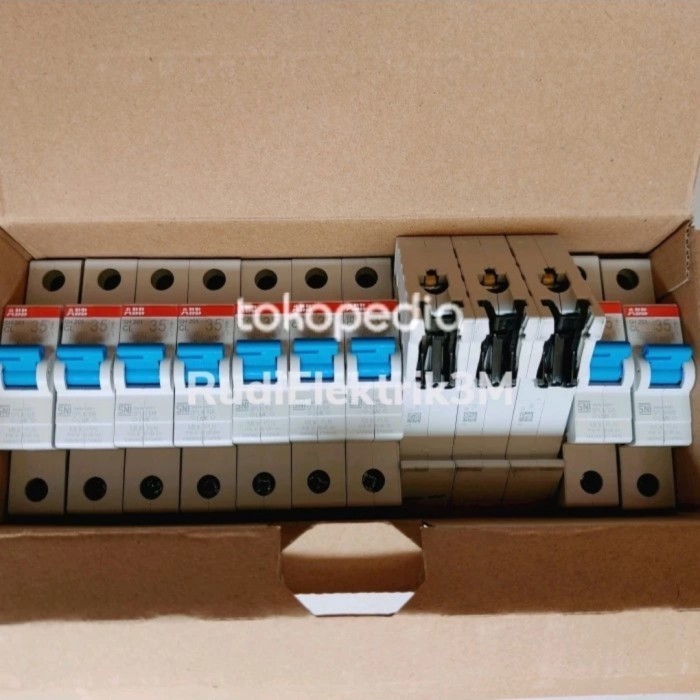 MCB ABB 35A 1Phase Original PLN type SH 201 Biru
