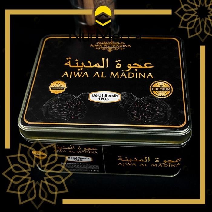 Kurma Ajwa Kaleng 1Kg Ajwa Al Madina Kurma Nabi Asli Madinah Grade A