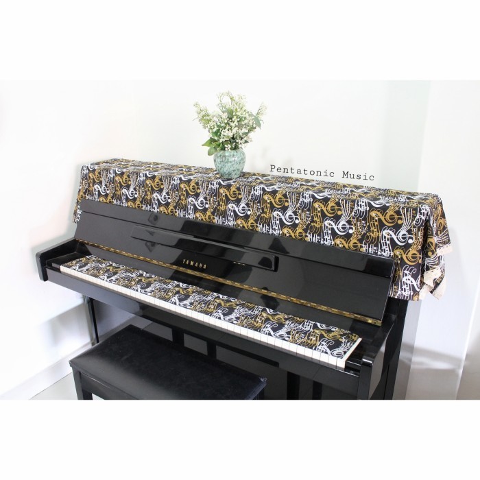 Terlaris Taplak Piano Cover Batik Musik Penutup Alas Keyboard Bagus Unik Not Promo Terbaru
