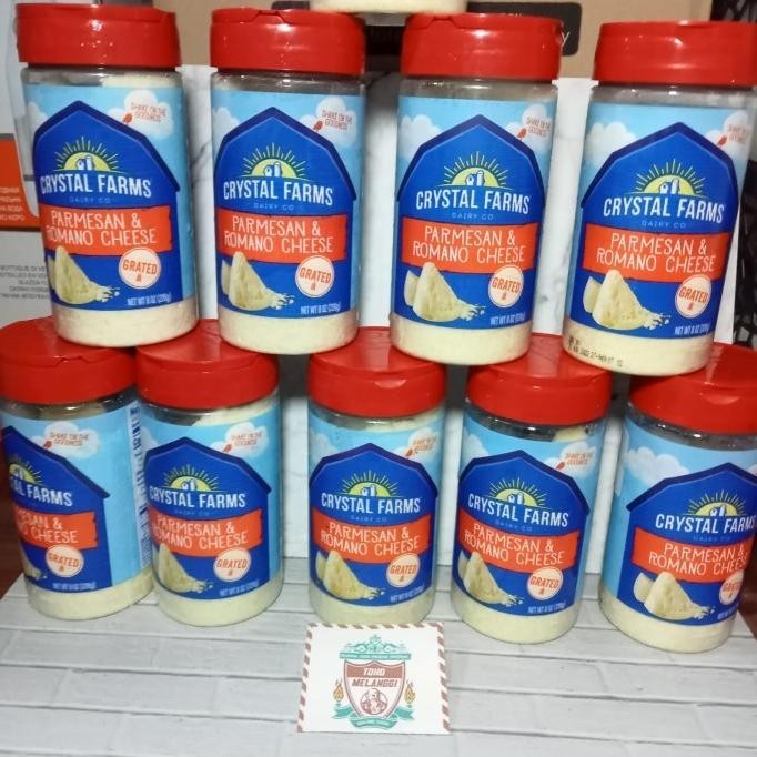 

Crystal Farms Parmesan & Romano Cheese 226 gr | Keju Bubuk Farm