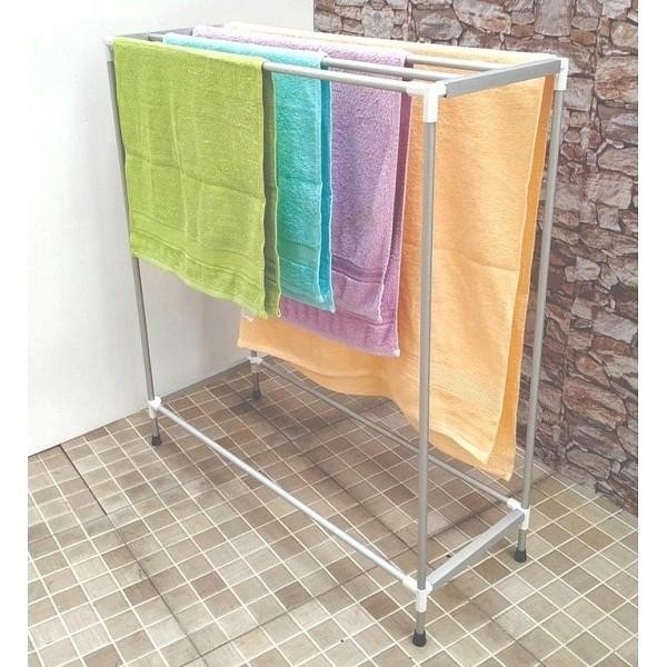Jemuran Handuk Aluminium Rak Handuk Berdiri 4 Susun