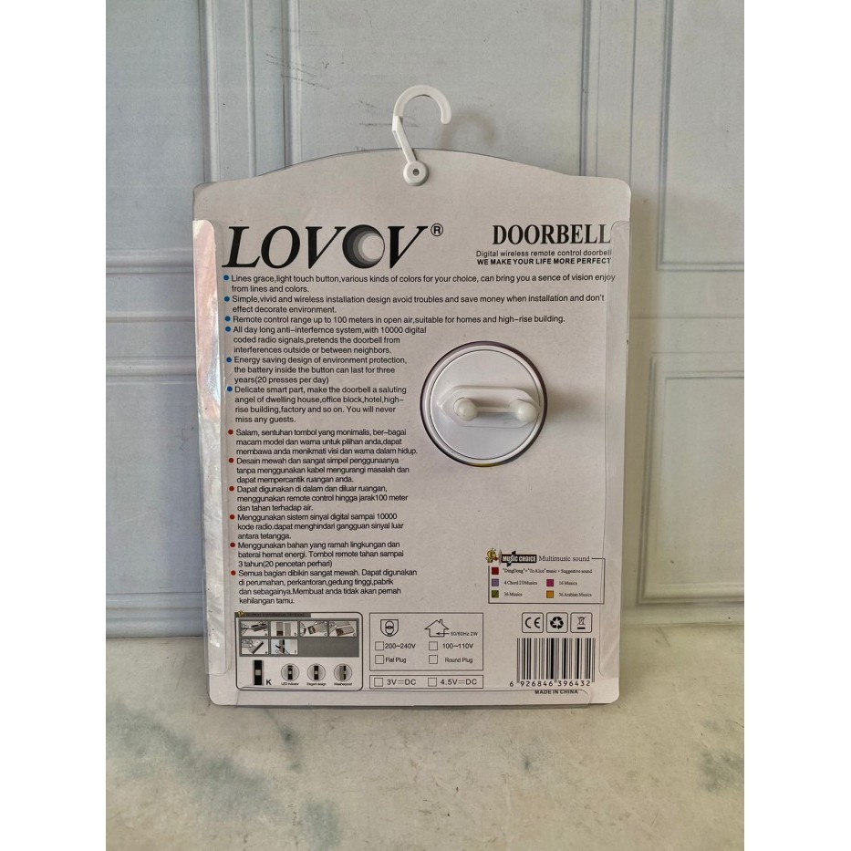 New BEL PINTU WIRELESS REMOTE / BEL PINTU TANCAP LISTRIK 36 MUSIK