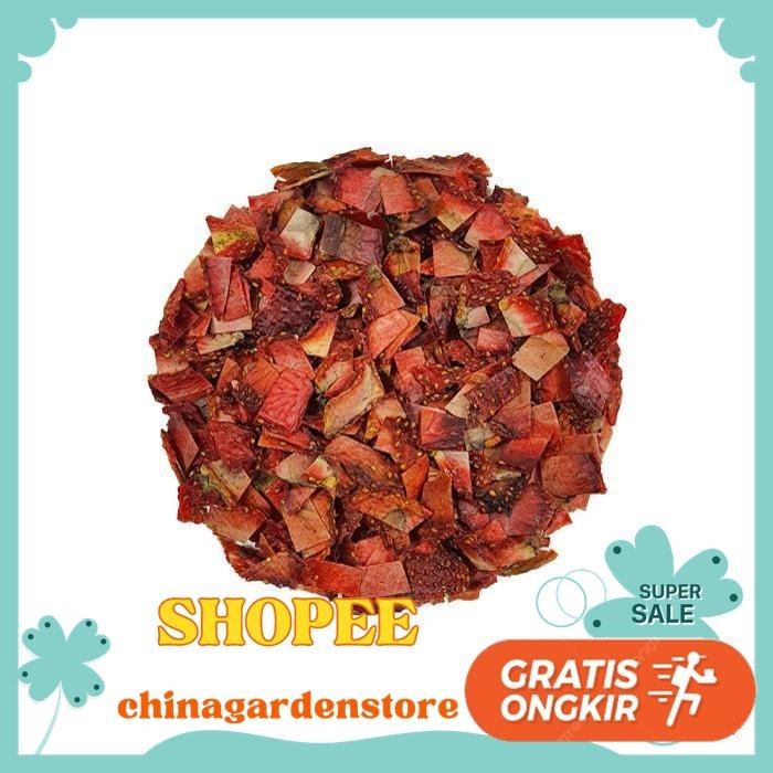 

(BITS) DEHYDRATED DRIED STRAWBERRY FRUIT / BUAH STROBERI KERING CACAH TERBAIK