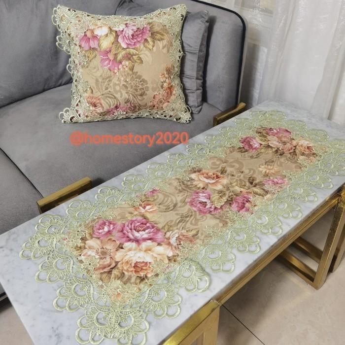 Sarung Bantal Kursi Sofa Renda Bunga Uk 40Cmx40Cm