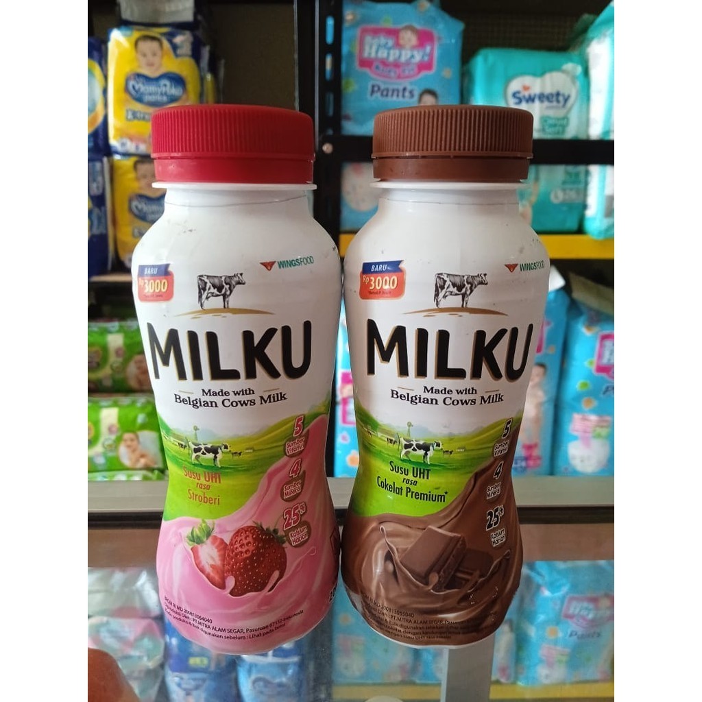 

MILKU SUSU UHT BOTOL STRAWBERRY COKLAT 200ML
