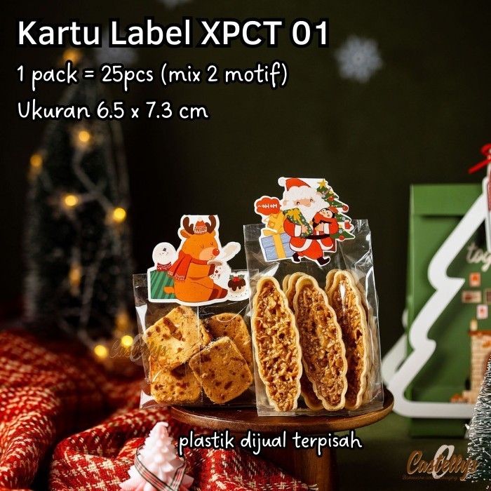 

Open DS] Kartu Label Plastik Cookies XPCT 01 Kue Kering Hampers Natal Christmas