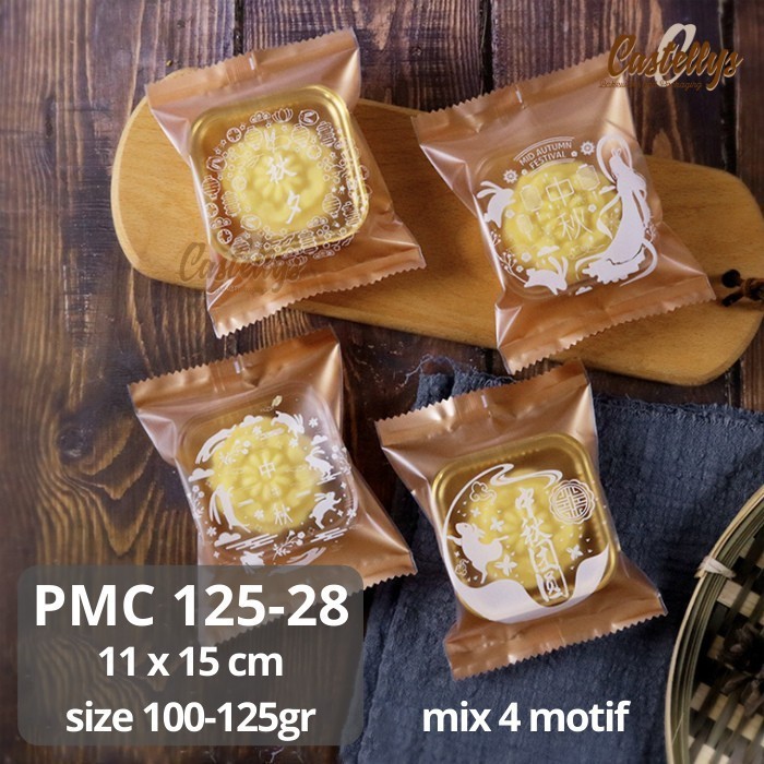

favorit] Plastik Mooncake 100gr - 125gr PMC 125-28 Pia Snowskin Mochi Kue Bulan