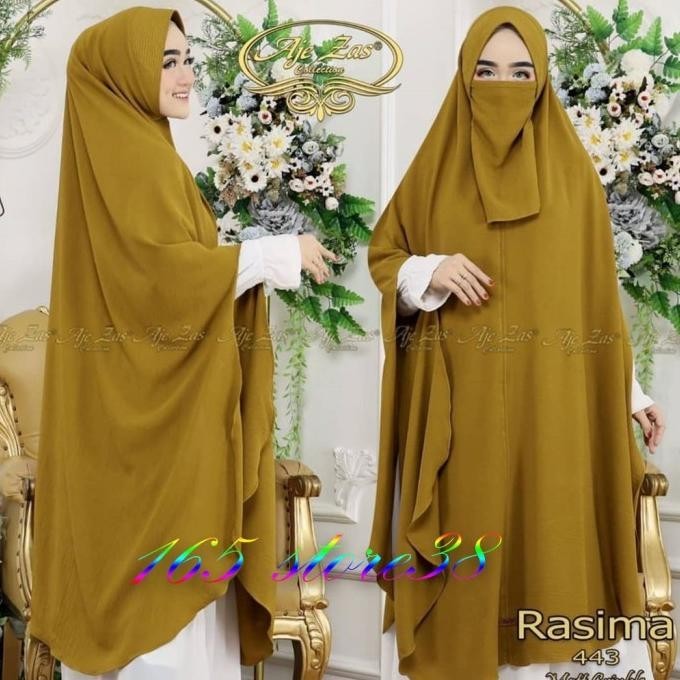 Hijab/Jilbab/Khimar Rasima Plus Cadar Ori Aje Zas Bergo Crinkle Jumbo