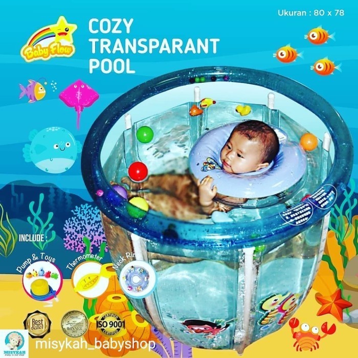 Baby Flow Cozy Transparant Swimng Pool Kolam Spa Bayi 80X78Cm