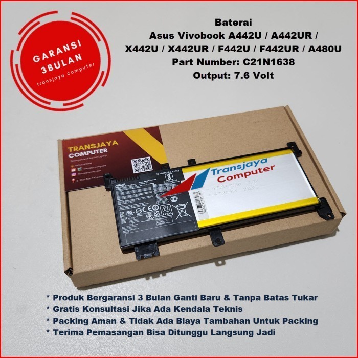 Free ongkir Baterai Battery Asus A442 A442U A442UR X442 X442U X442UR F442U F442UR