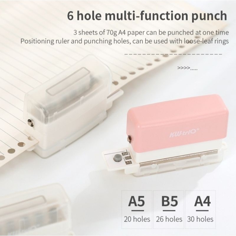 

Pembolong Kertas 6 Lubang Hole Puncher R Punch Loose Leaf A5 A4 B5