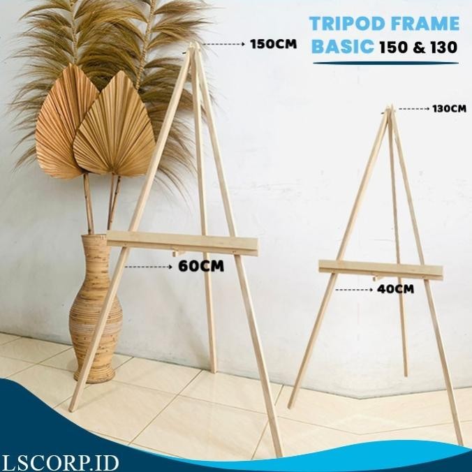 

Standing Tripod Wooden Easel Tripod Kayu Stand Lukis Bingkai Foto