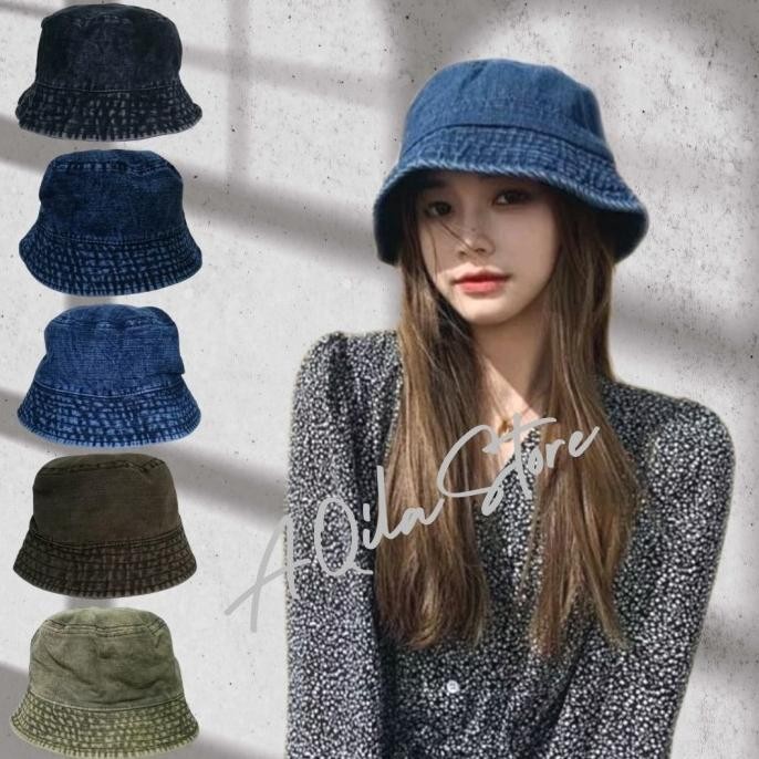 Topi Bucket Hat Jeans Denim Pria / Wanita Dewasa Gaya Trendy