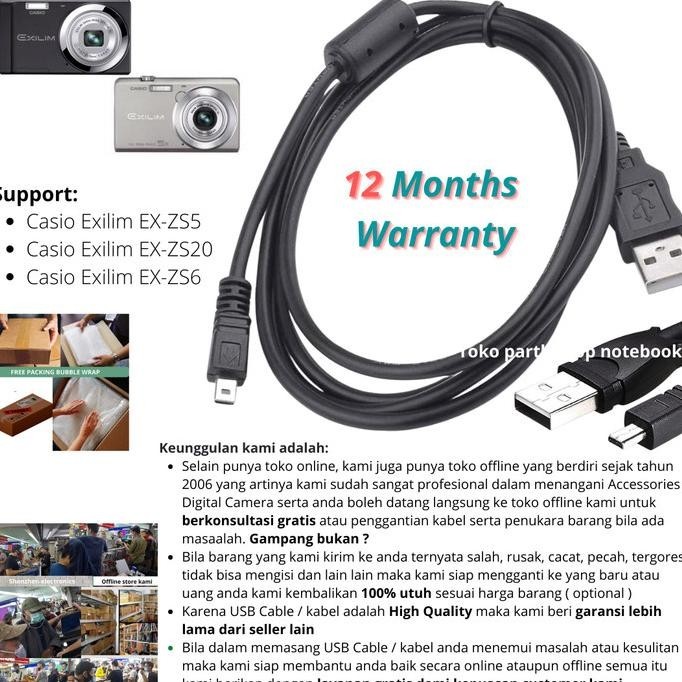 Usb Cable Charger Casio Exilim Ex-Zs5 Ex-Zs20 Ex-Zs6 Kabel Data
