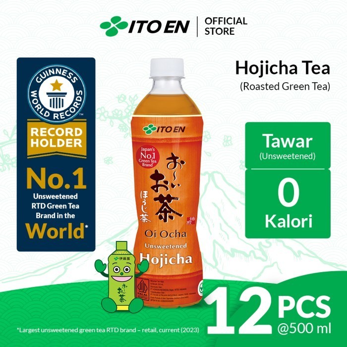 

ITO EN Hojicha Roasted Green Tea No Sugar 500ml Isi 12 Pcs