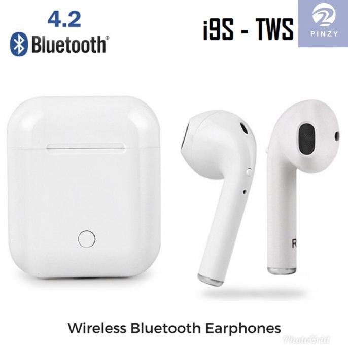 Headset Bluetooth Pinzy I9S Twins With Magnetic Charging Case - Putih