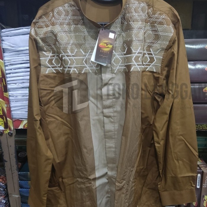 Baju Koko Atlas Super Lengan Panjang, Baju Muslim Pria Atlas Original