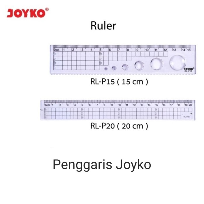 

] Penggaris Joyko RL-P15 RL-P20 Alat Garis Joyko Plastik 15cm 20cm
