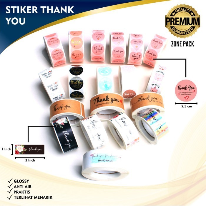 

hanya disini] 1 roll (500 pcs) Stiker Label Tulisan Thank You For Your Order PAKET